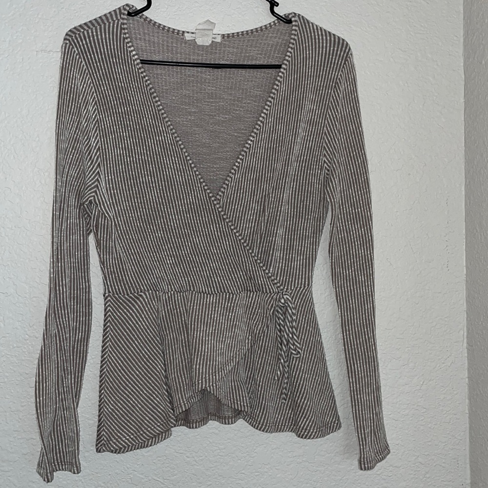 Dressy deep v neck blouse